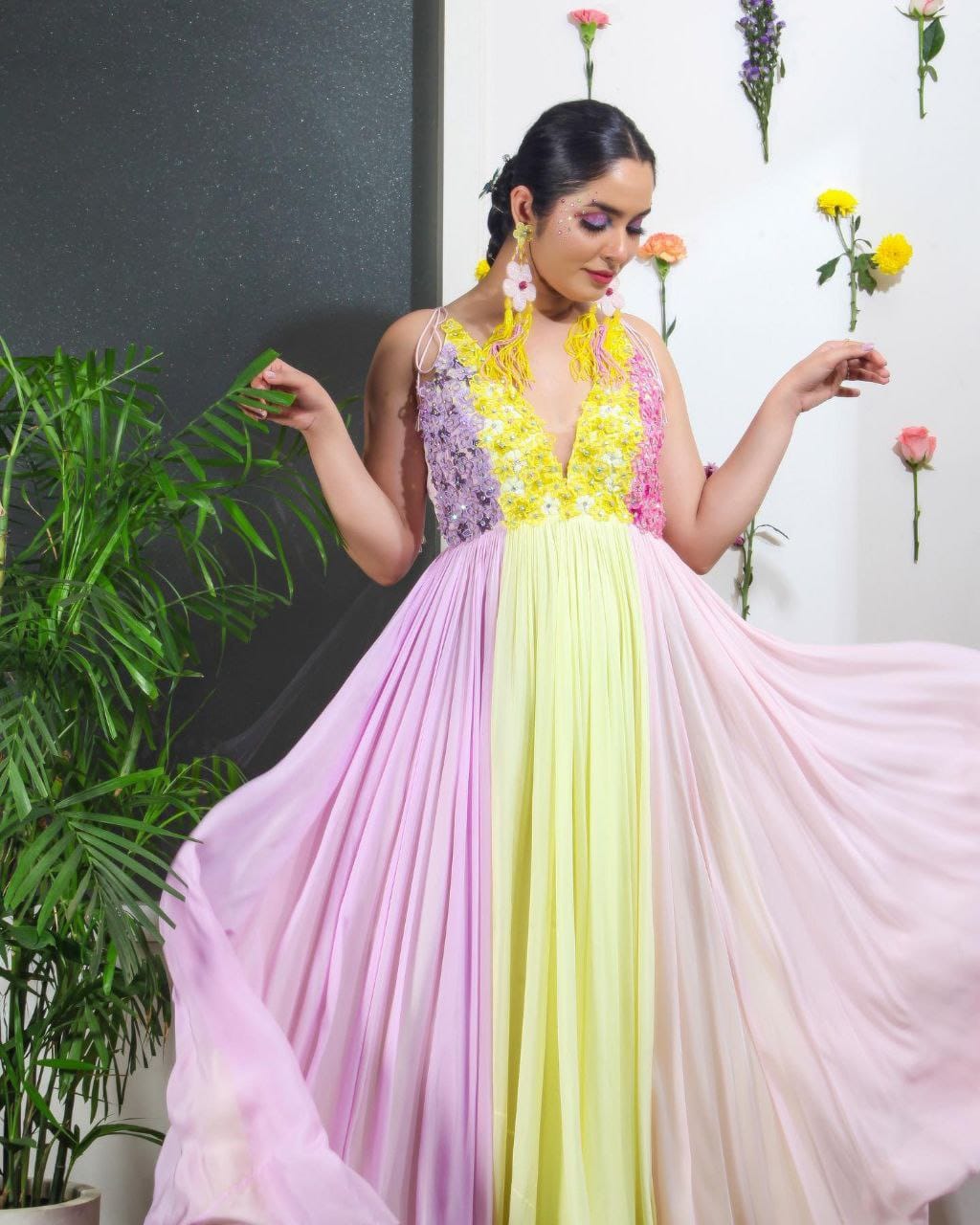 Premium Pastel Multicolor Gown