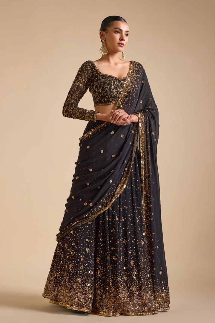 Celestial Charm Black Lehenga Choli