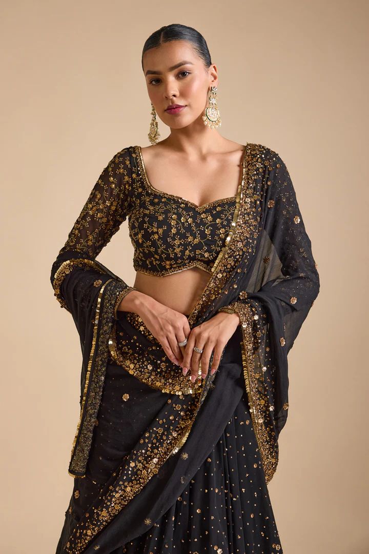 Celestial Charm Black Lehenga Choli