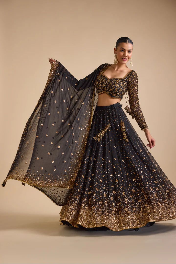 Celestial Charm Black Lehenga Choli