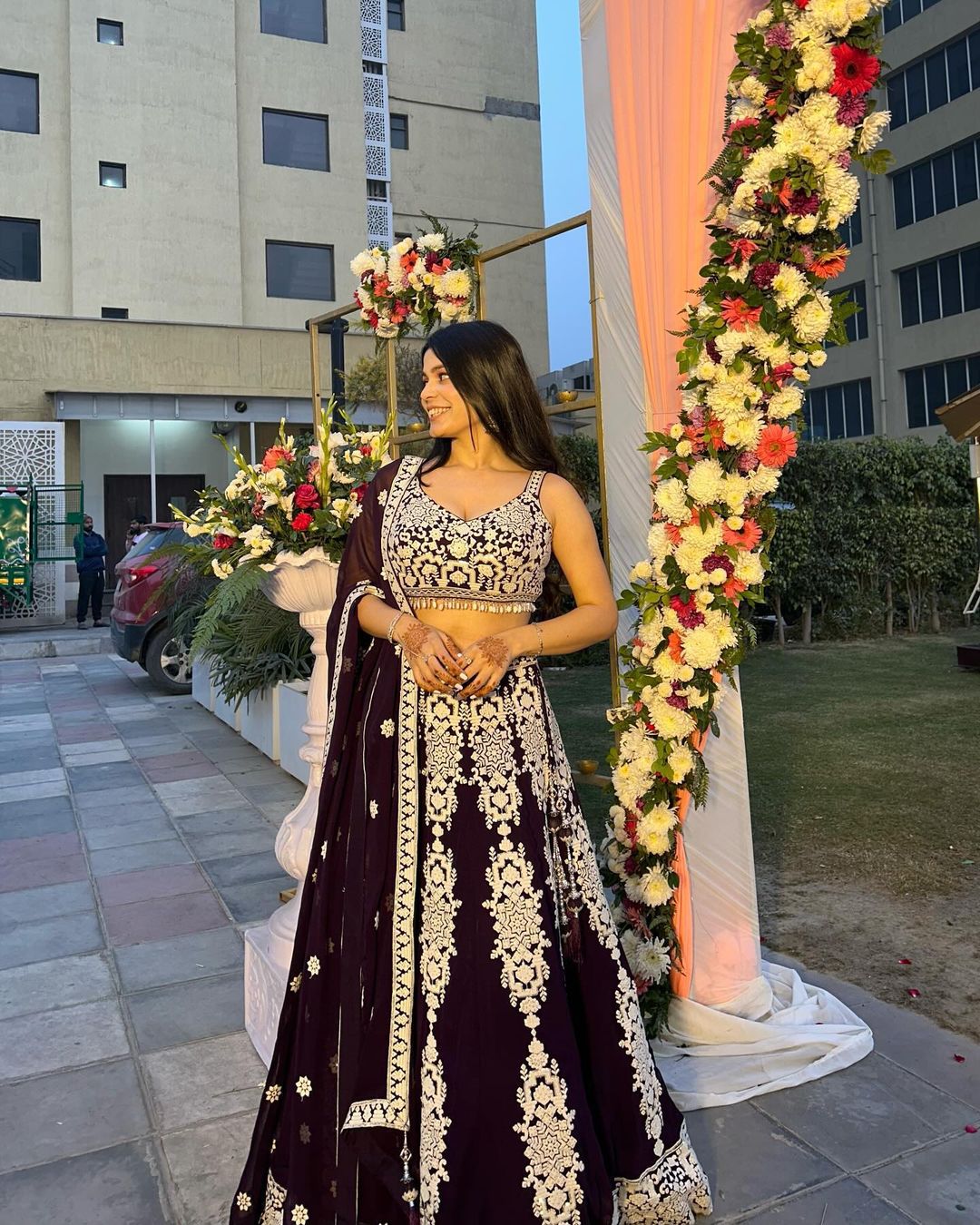 Dark Iris Romance Lehenga Choli