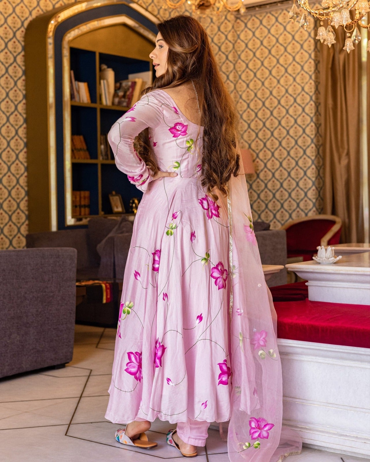 Lunara Myst Printed Anarkali With Dupatta