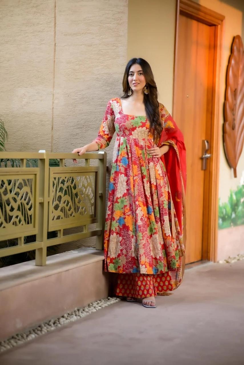 Vivid Blossom Anarkali Set