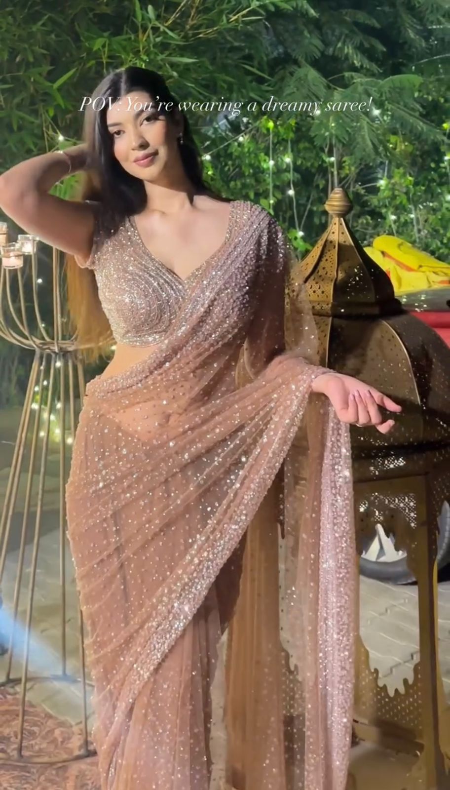 Golden Veil Saree