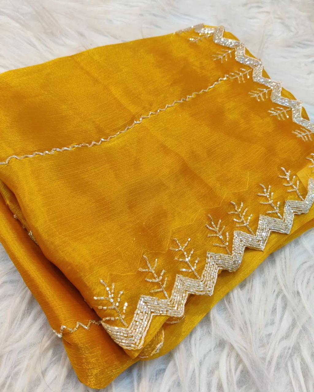 Gleaming Handwork Aura Saree