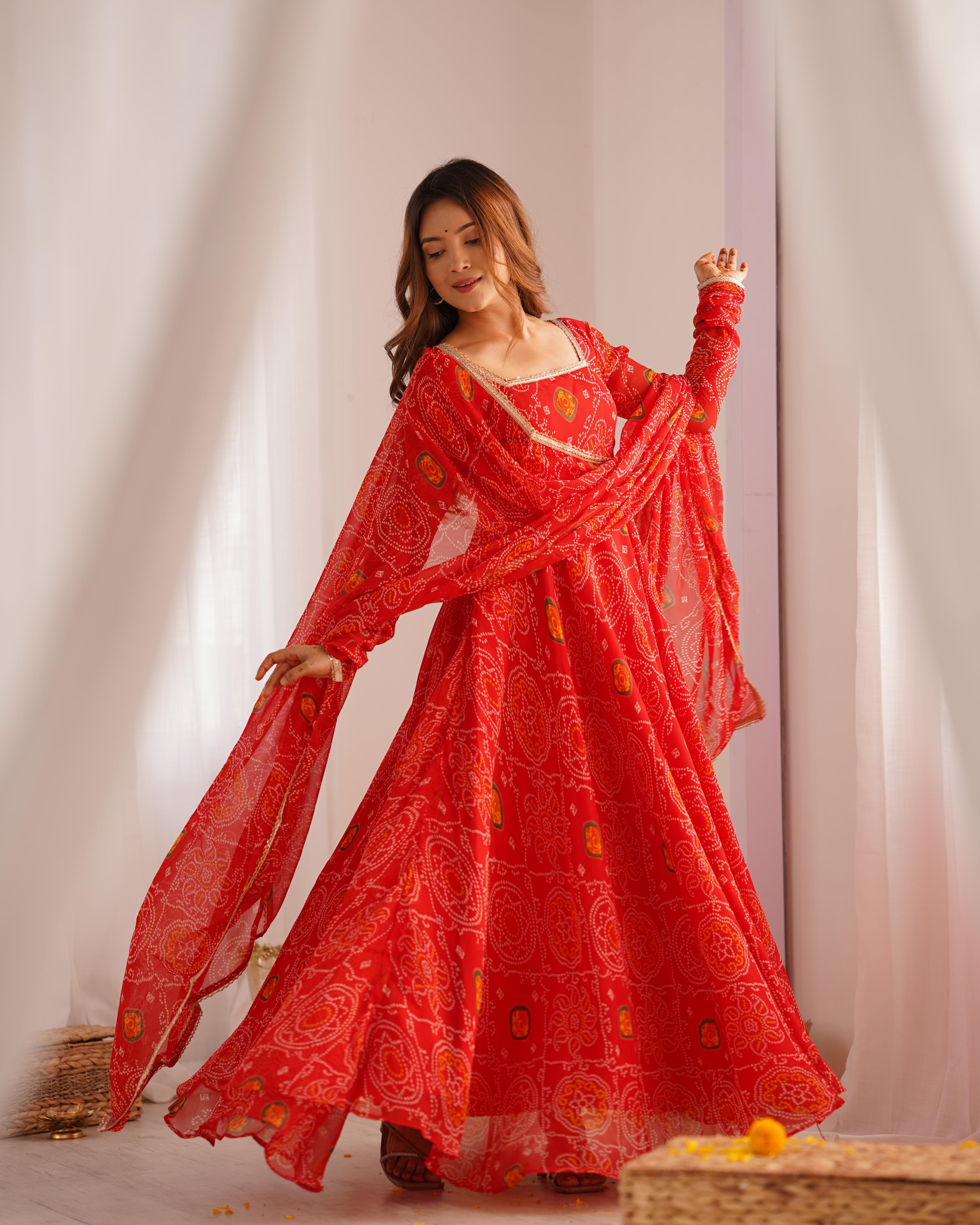 Bandhej Desire  Anarkali Set