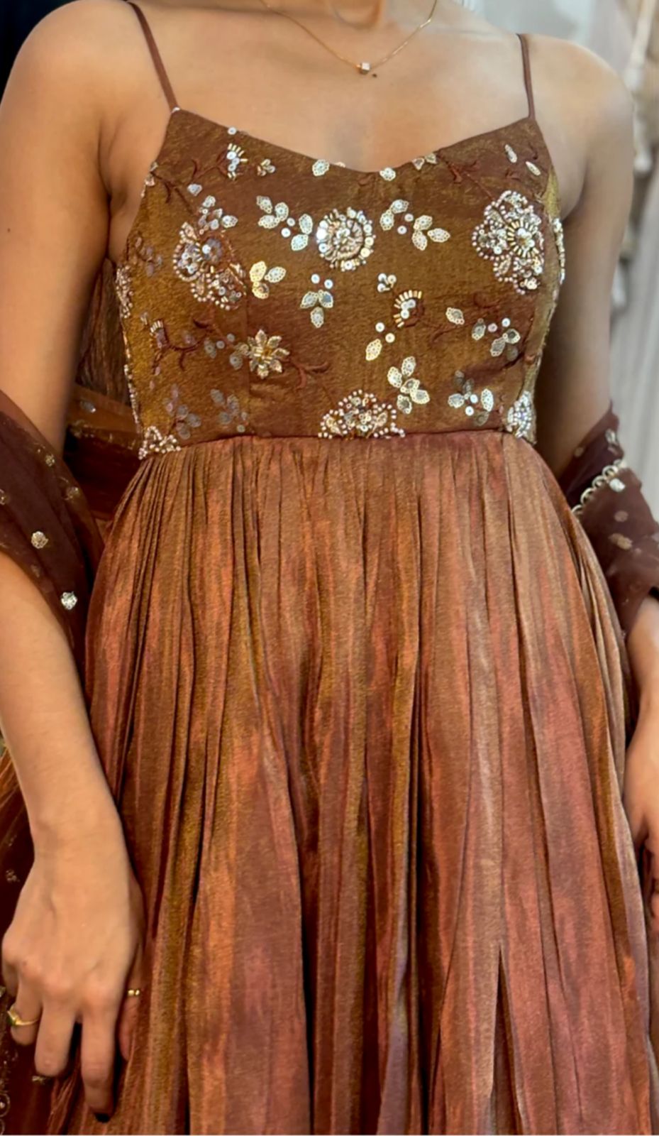 Cinnamon Royale Gown With Dupatta