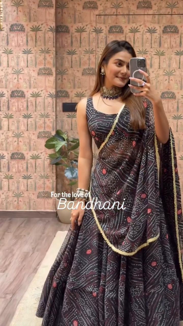 Dholida Chakra Choli Navratri Lehenga Choli