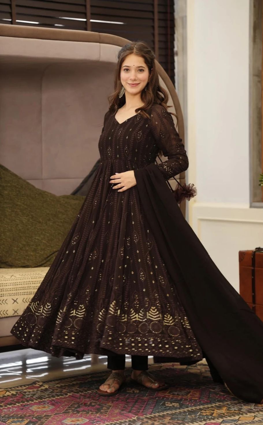 Lush Red Spark Anarkali Set