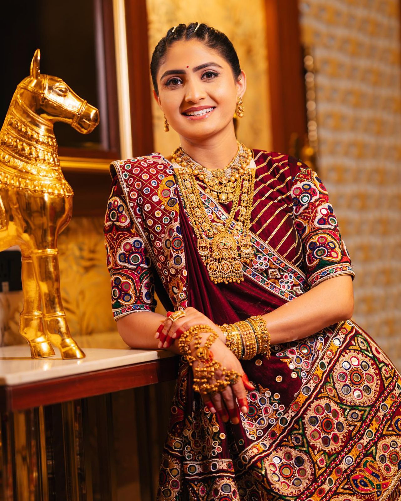 Ajrakh Aura Navratri Lehenga Choli