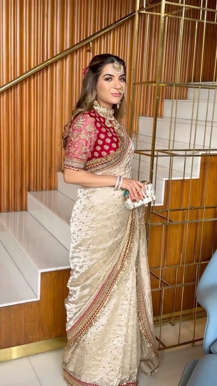 Glitz Zari Bloom Bridal Saree