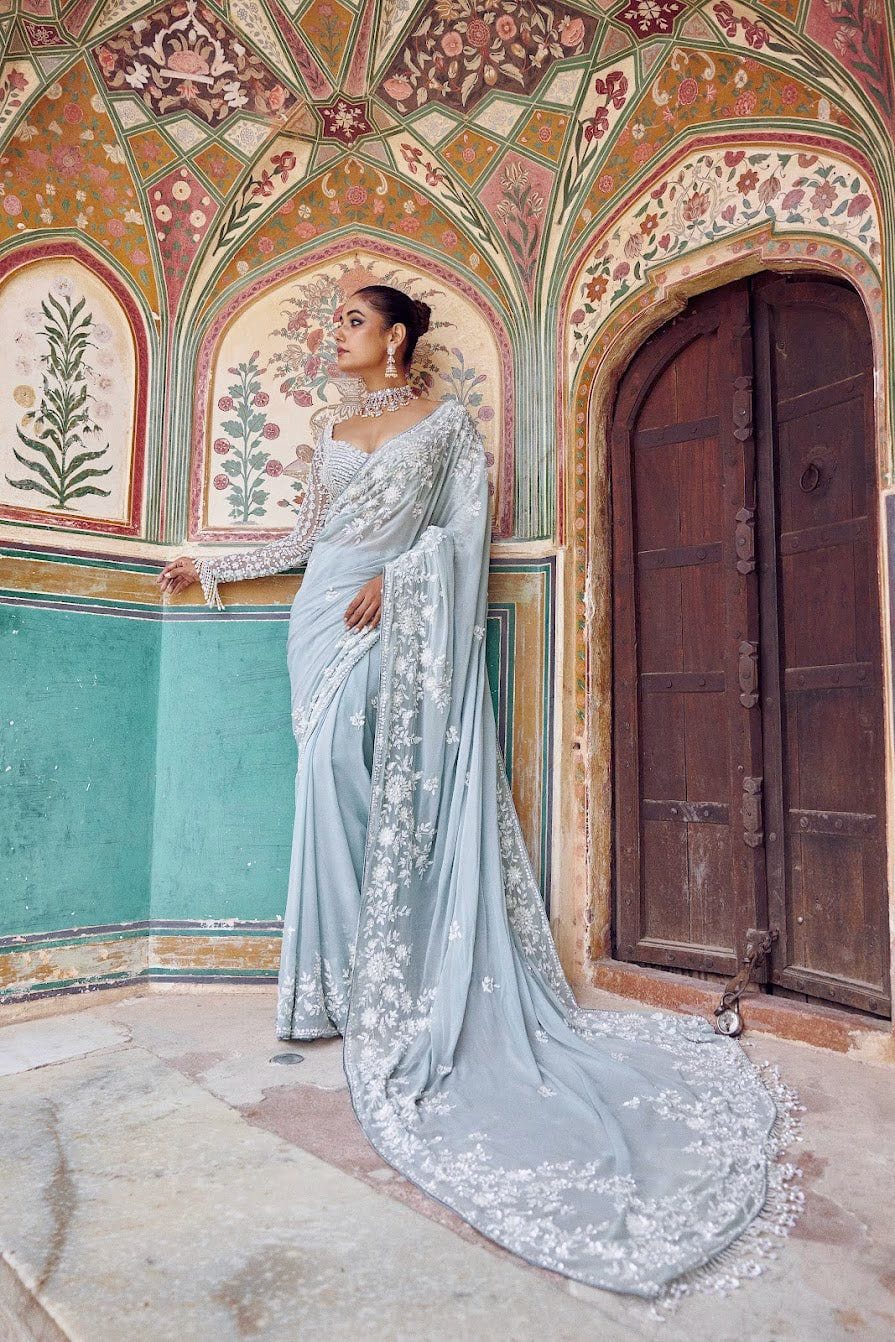 Radiant Blue Wrap Saree