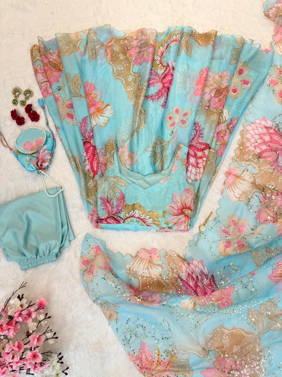Shahi Silsila Salwar Suit (With Batwa Bag)