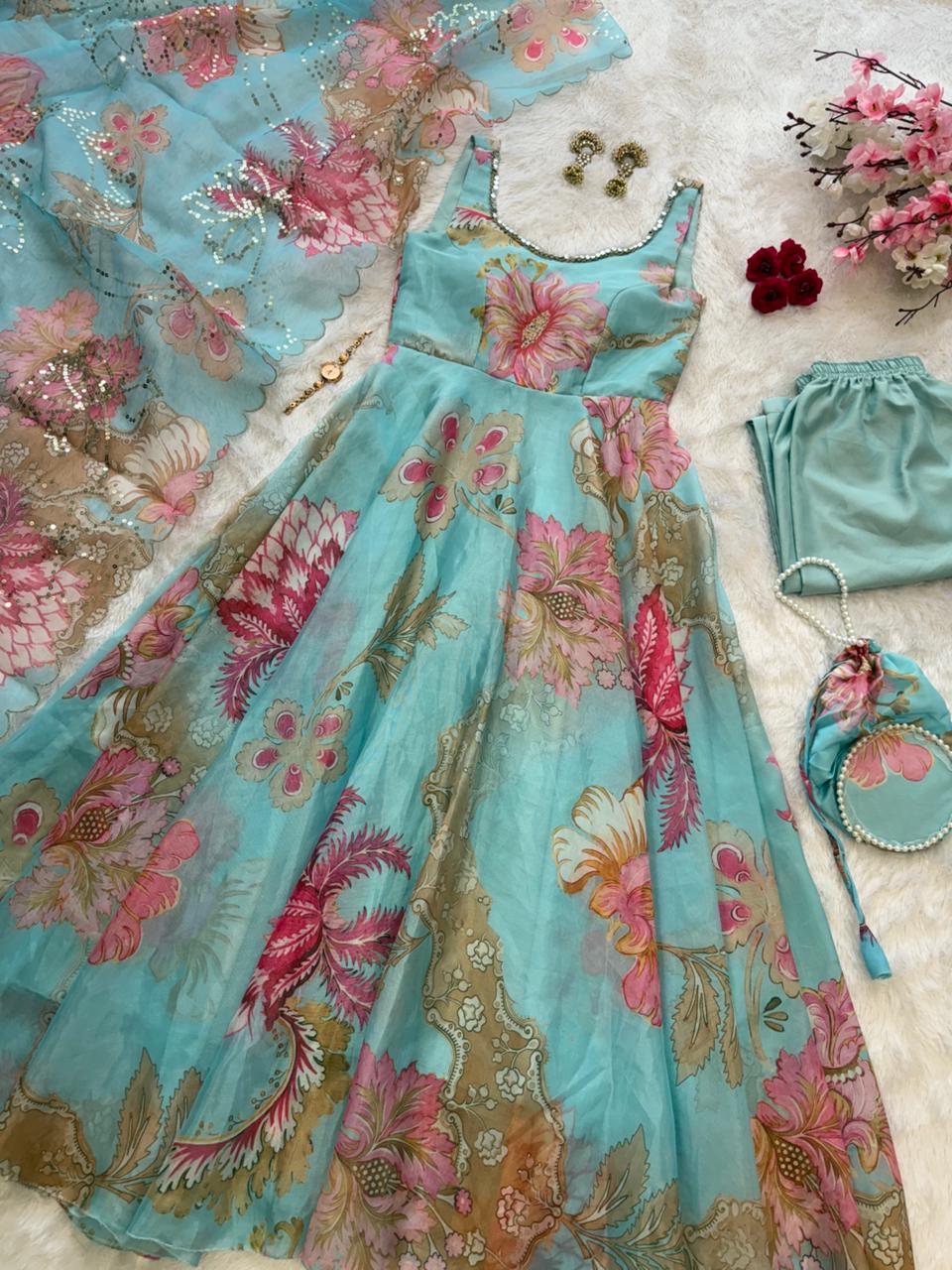 Shahi Silsila Salwar Suit (With Batwa Bag)