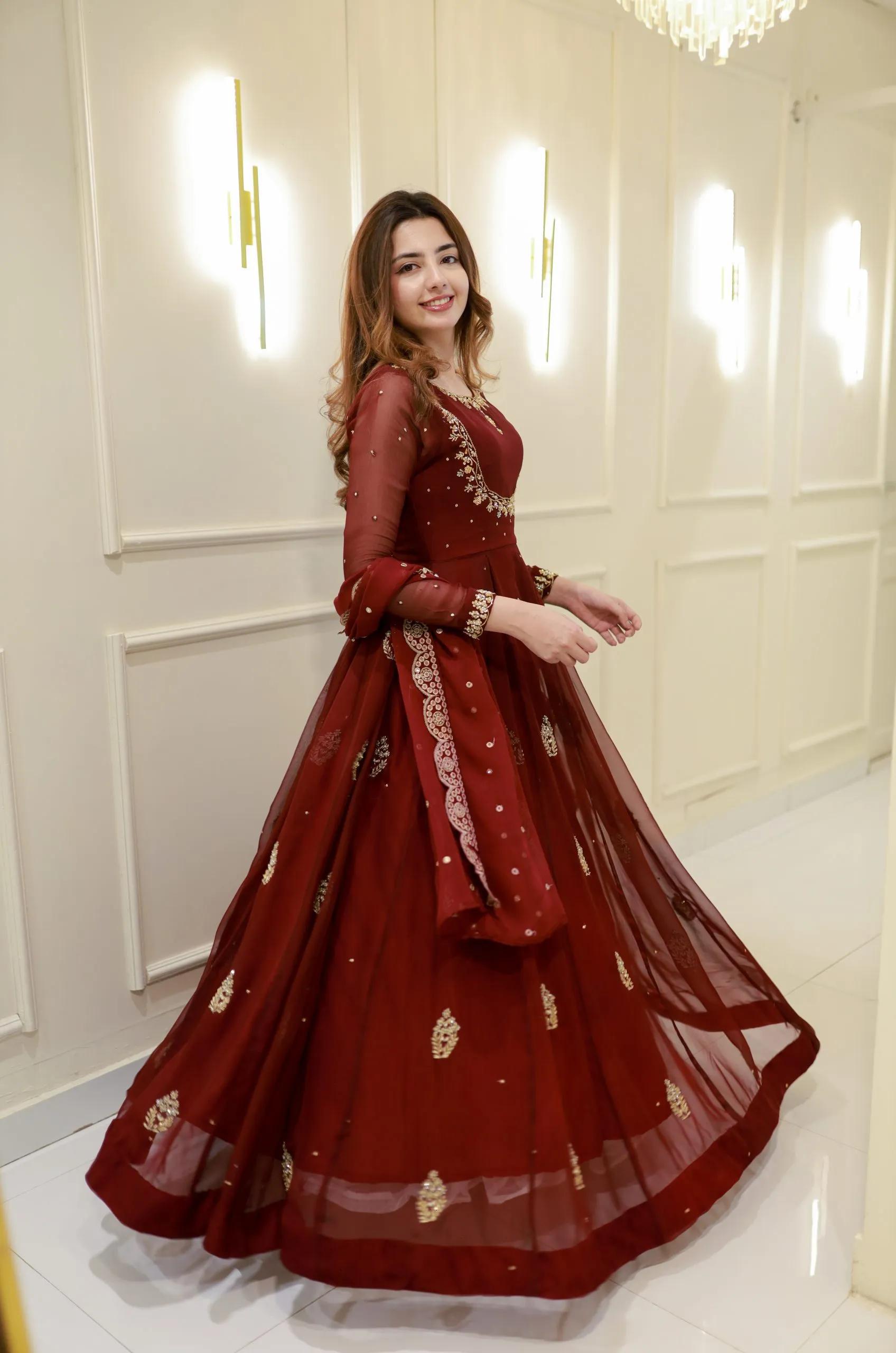 Zia Zephyr Gown With Dupatta