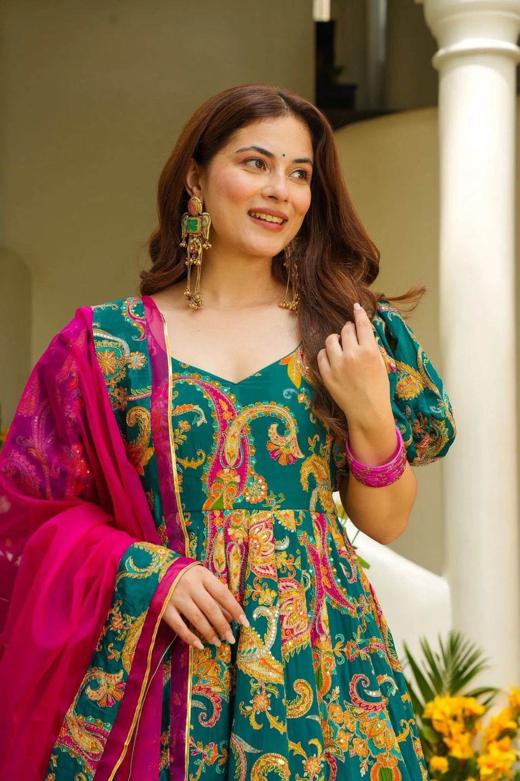 Blossom Belle Gown With Dupatta