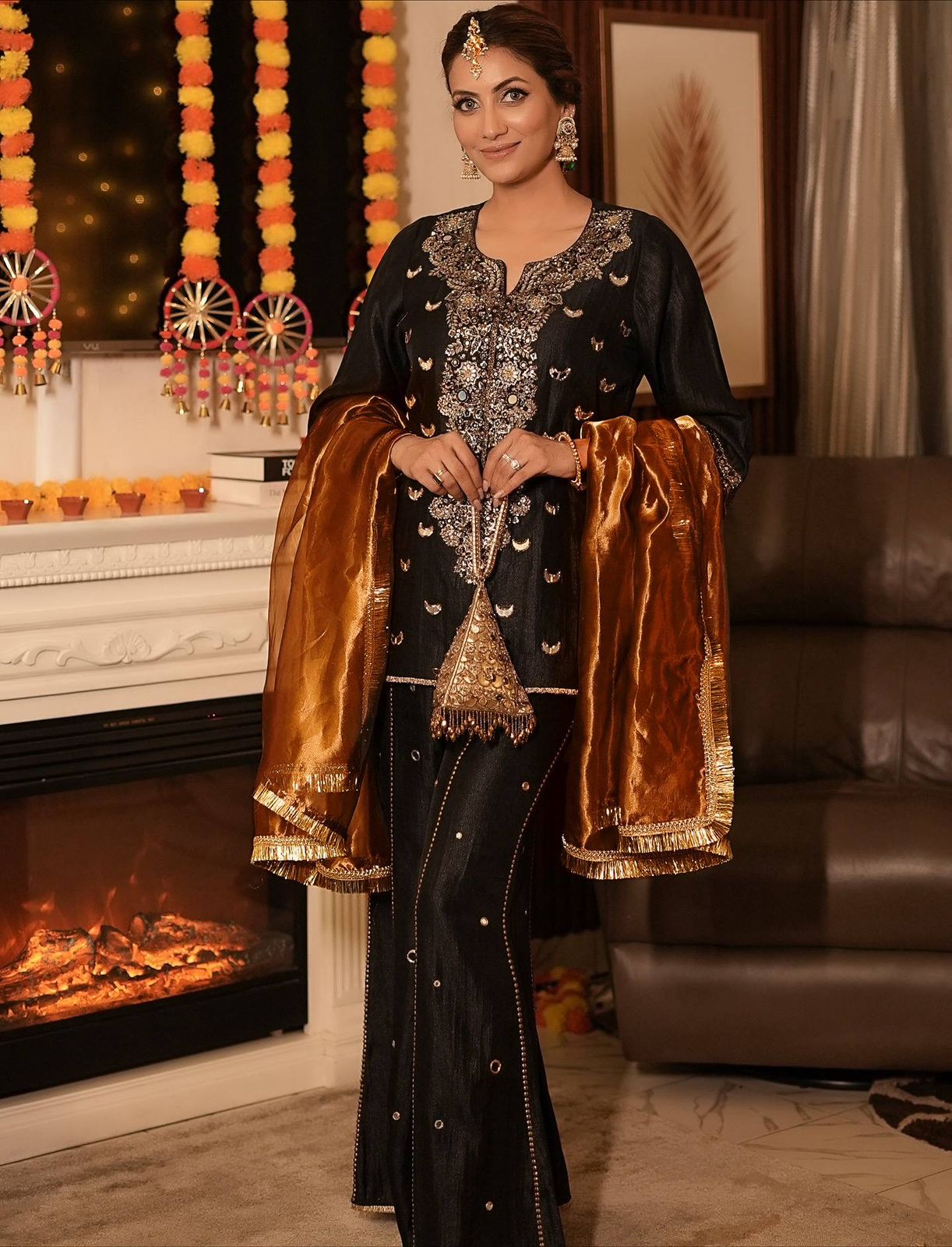 Black Luminous Night Salwar Suit