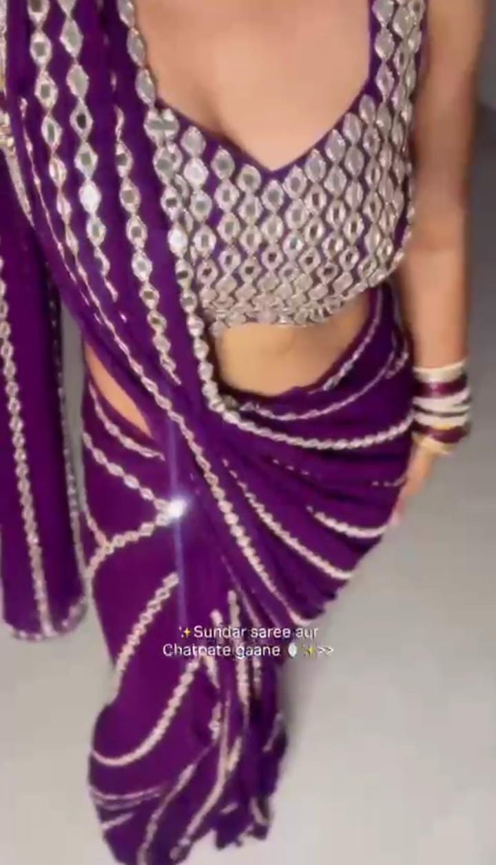 Crystal Shine Mirror Ready to Wear Saree