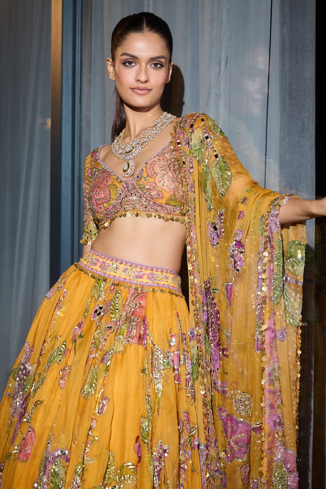 Peeli Prerna Lehenga Choli