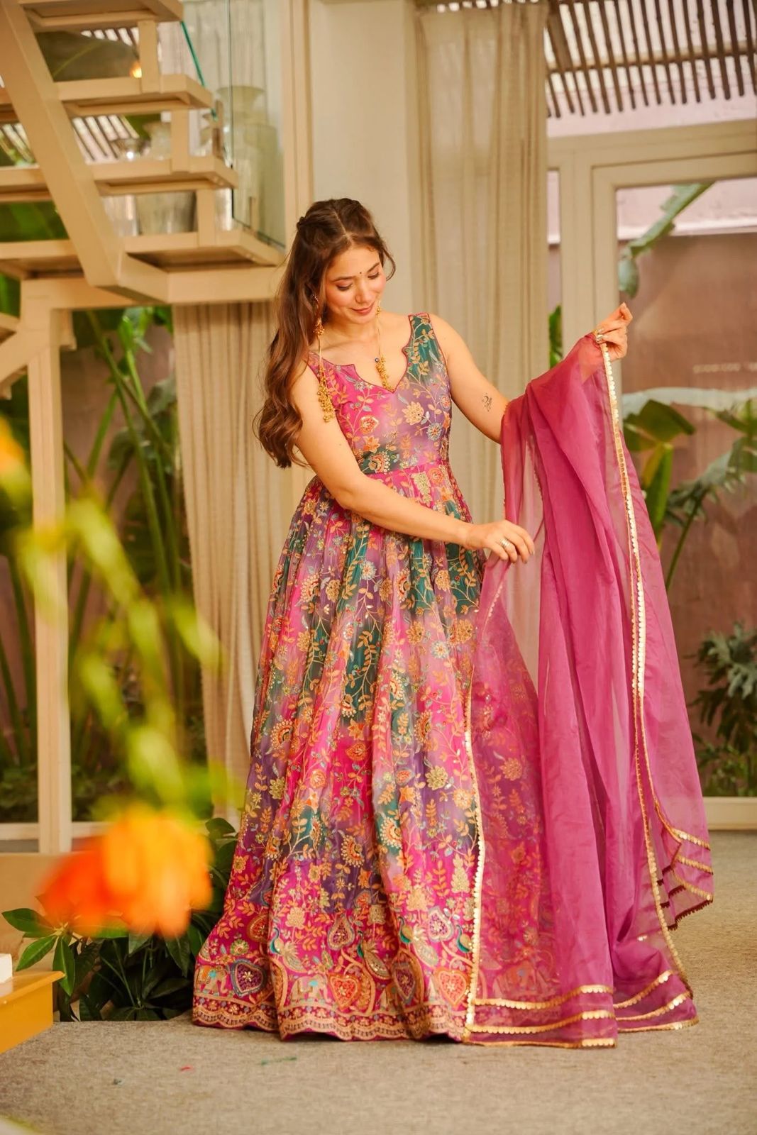 Naaz Imperial Gown With Dupatta