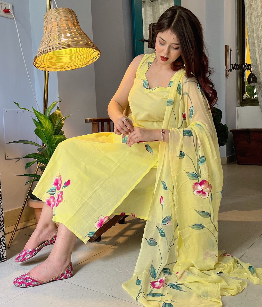 Petal Grace Handpainted Salwar Suit
