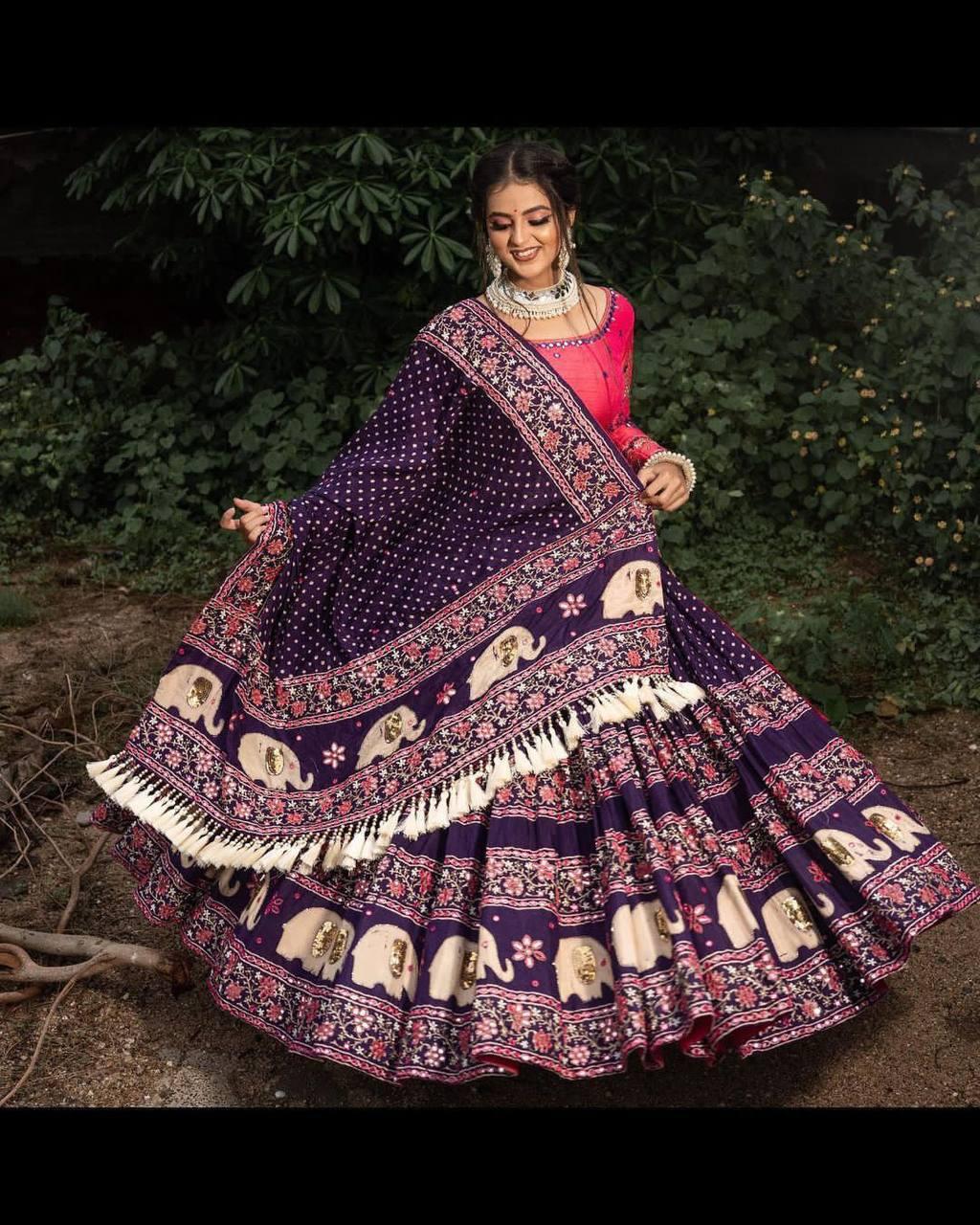 Surmayi Swirl Navratri Lehenga Choli