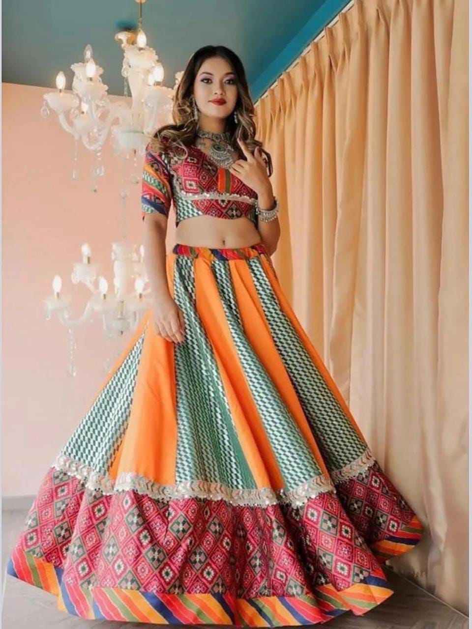 Kesariya Queen Navratri Lehenga Choli