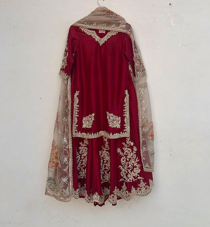 Maroon Elegance Dainty Sharara Set