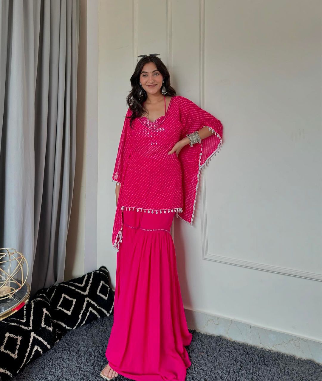 Pink 3 Piece Kaftan Set