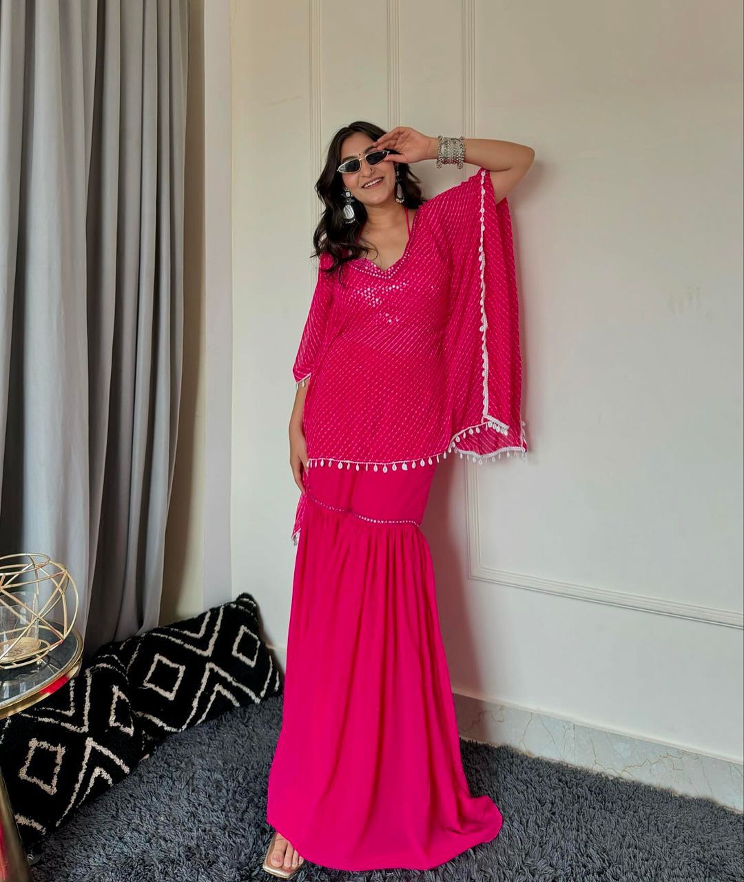 Pink 3 Piece Kaftan Set