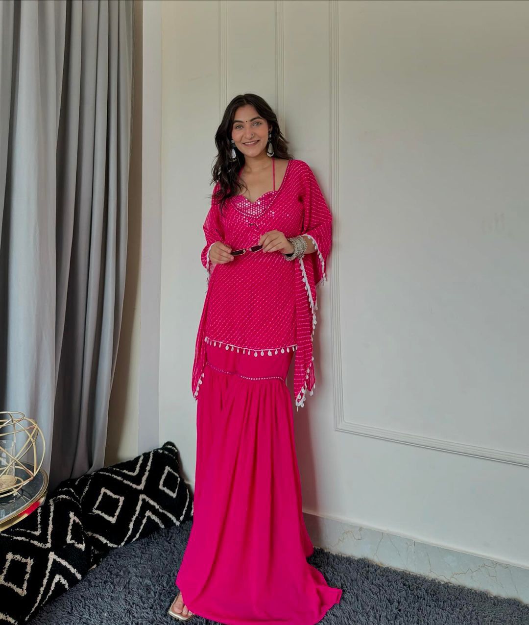 Pink 3 Piece Kaftan Set