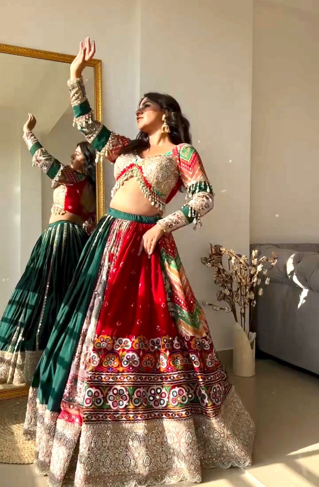 Raffia Designer Navratri Lehenga