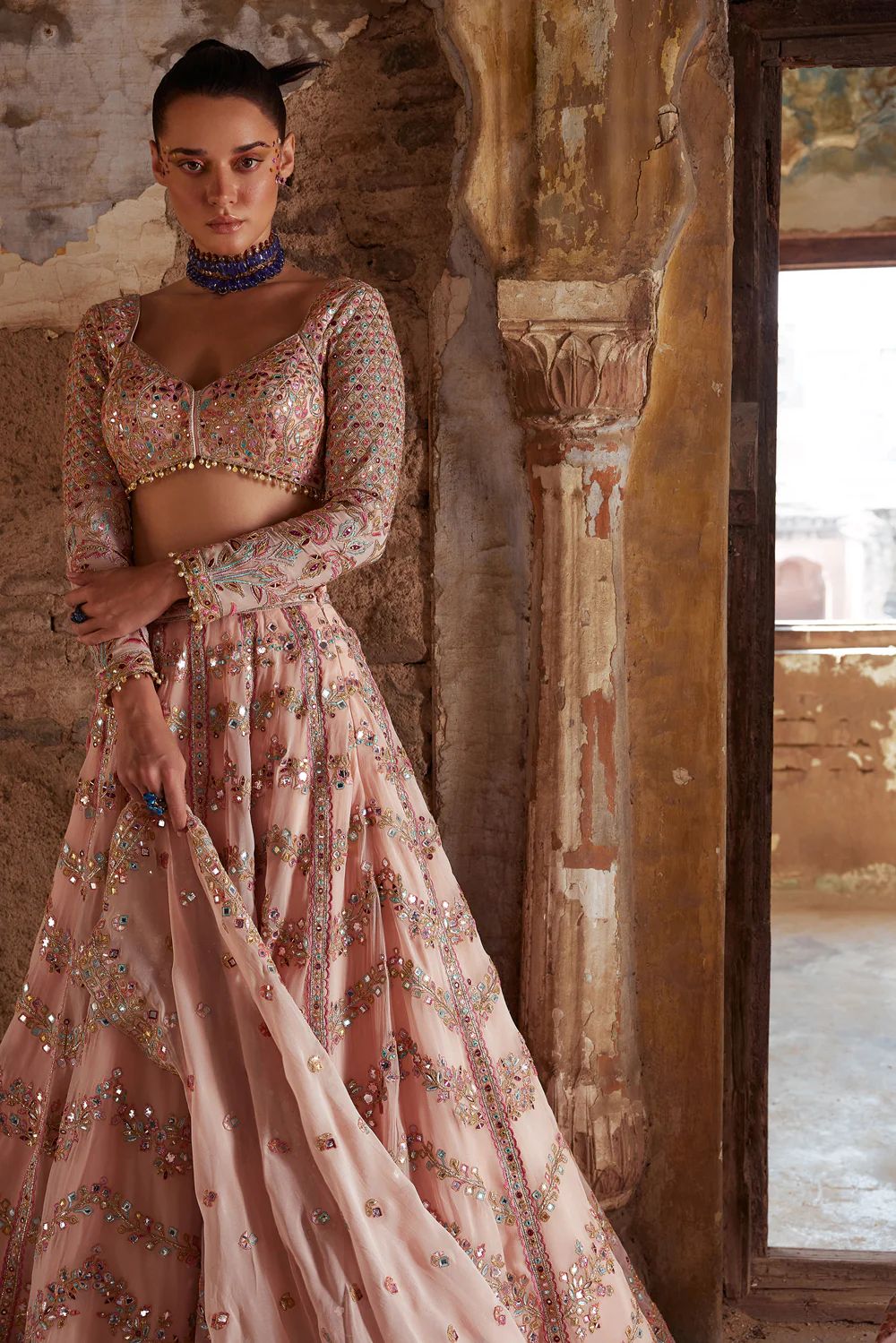 Blush Heavy Mirage Lehenga