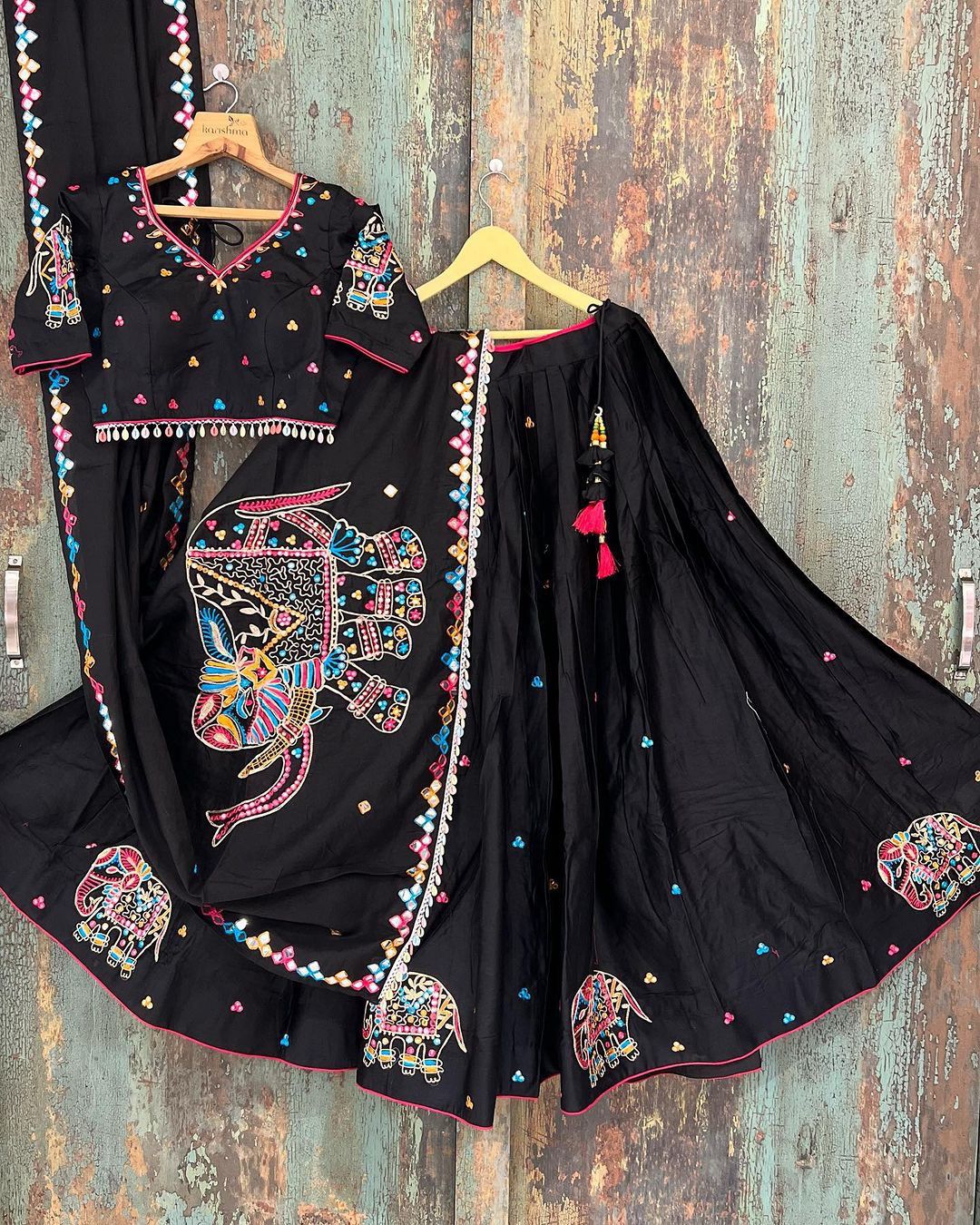 Dusky Black Navratri Lehenga Choli With Store Images