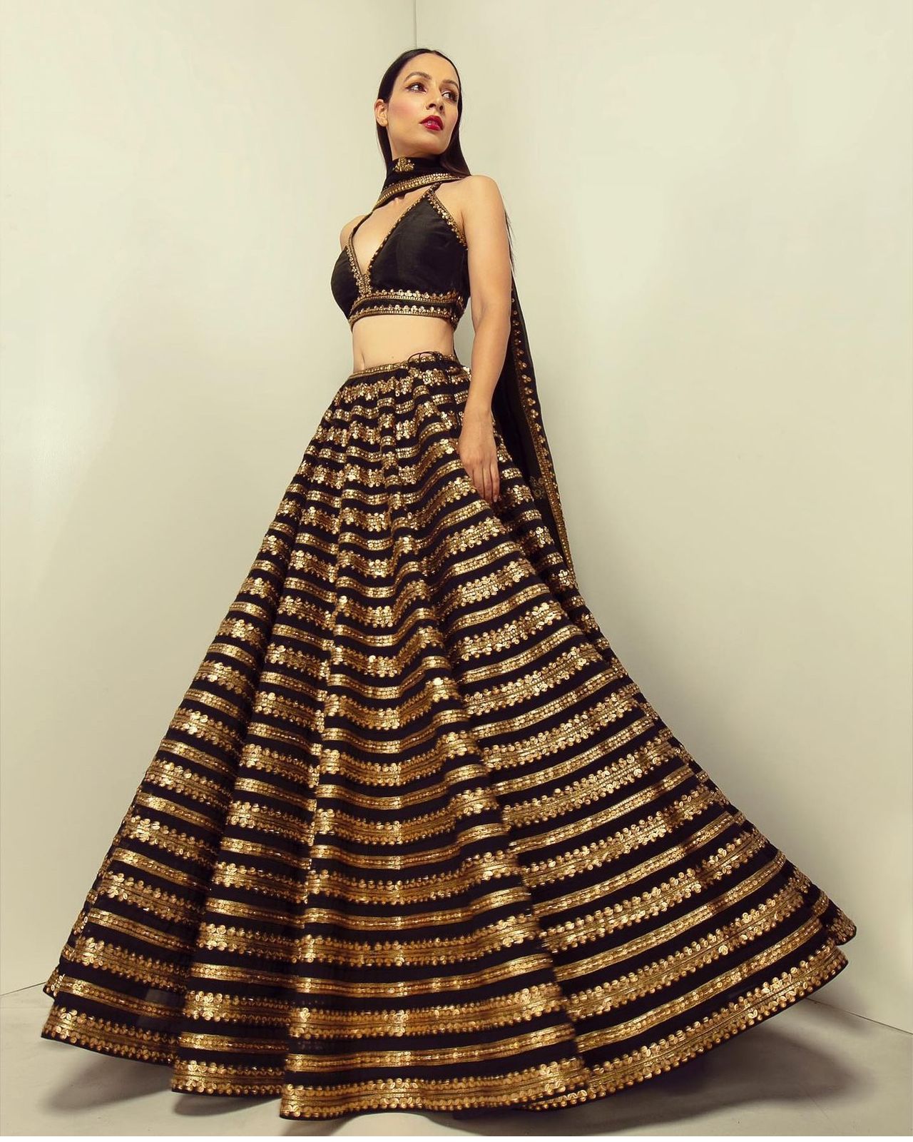 Black Gold Majesty Lehenga Choli