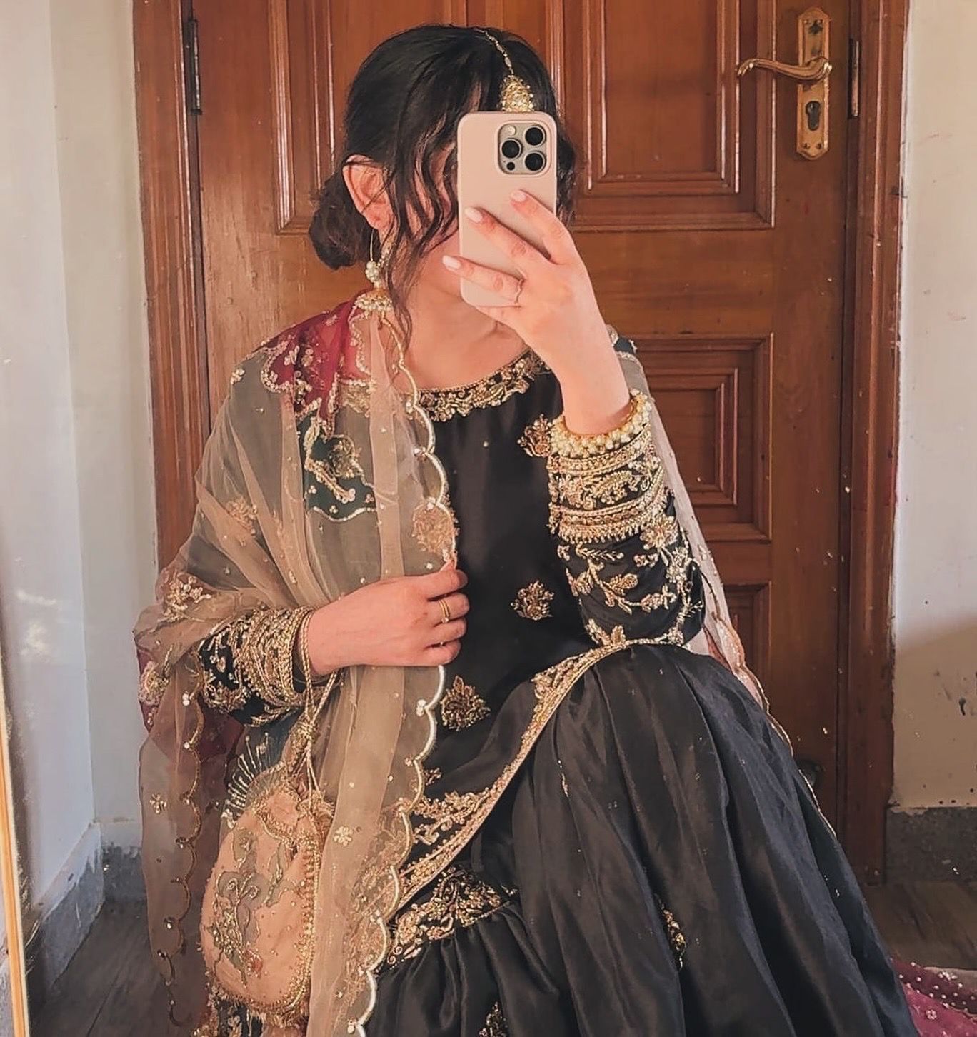 Shandar Black Sharara Set