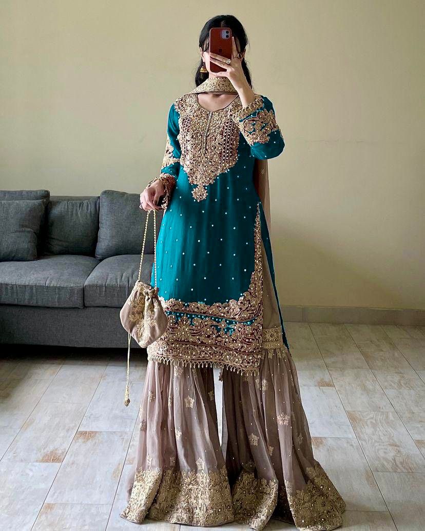 Velour Vision Gharara Set