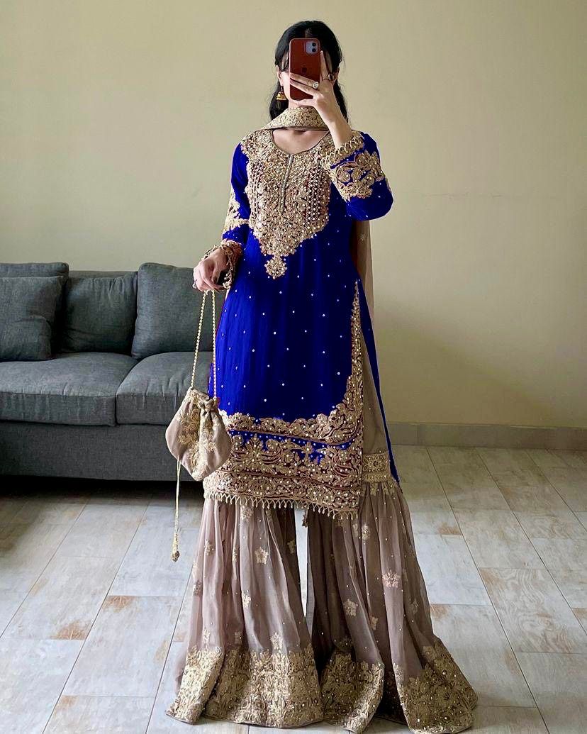 Velour Vision Gharara Set