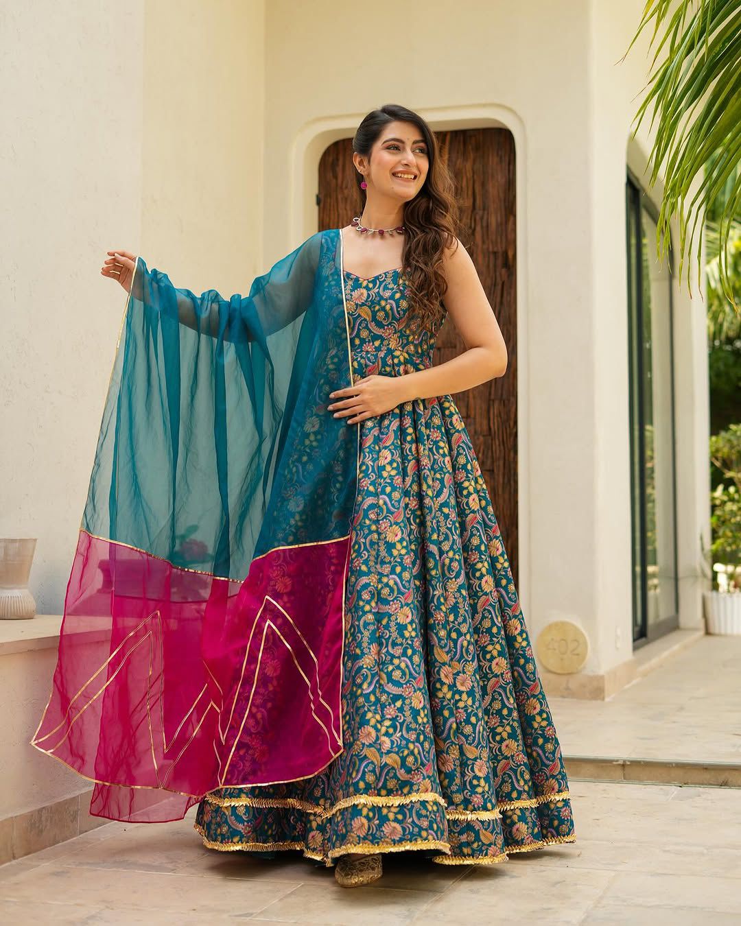 Luxe Anarkali Gown With Dupatta