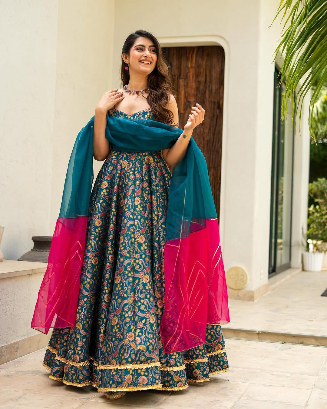 Luxe Anarkali Gown With Dupatta