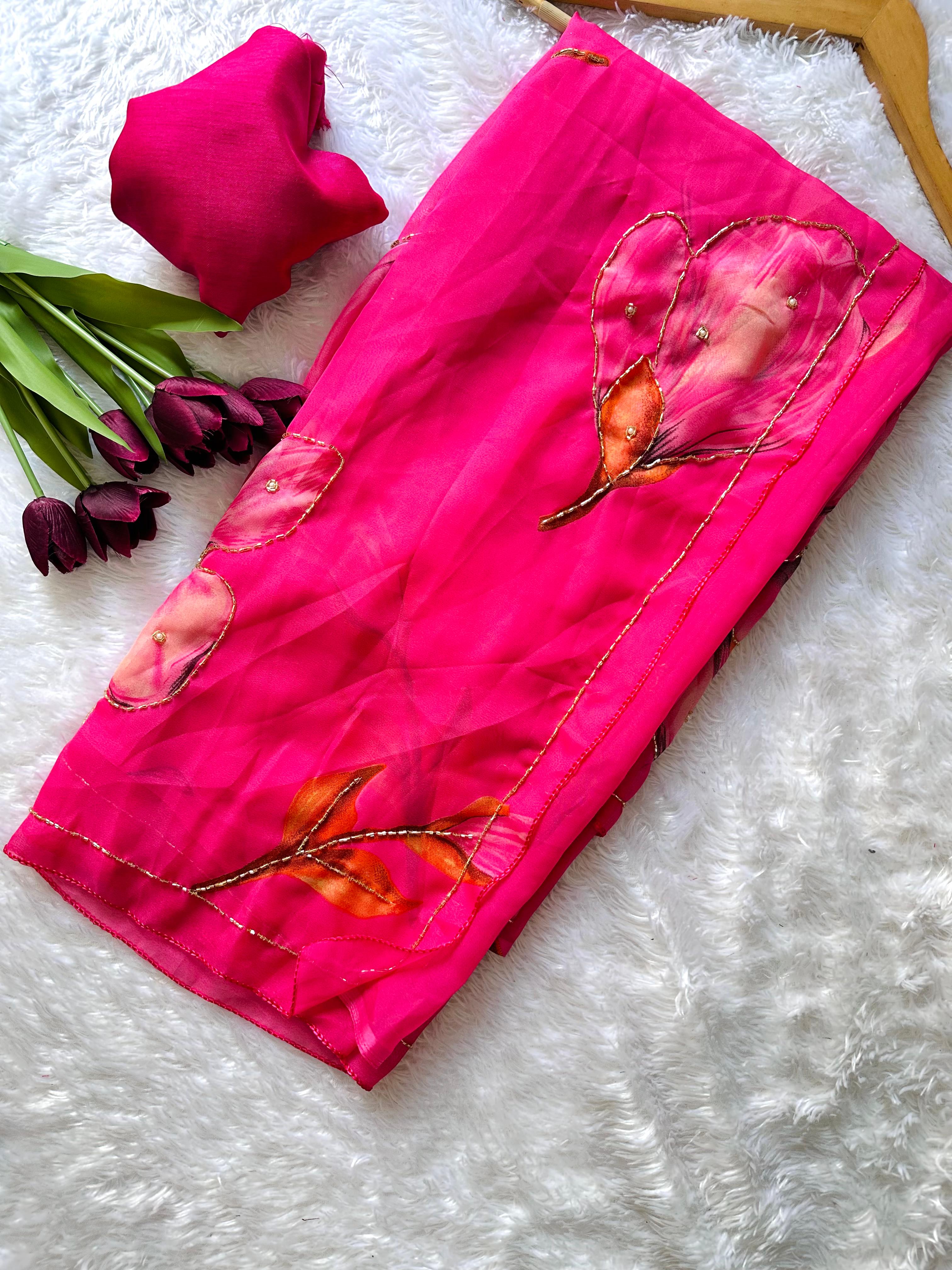 Mystic Tulip Tabby Saree