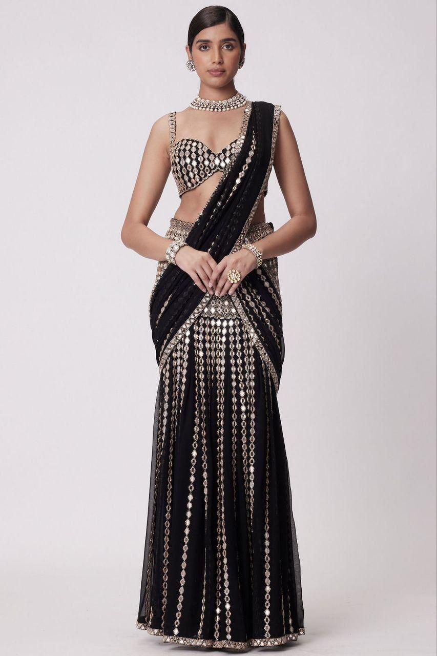 Crystal Shine Mirror Ready to Wear Saree