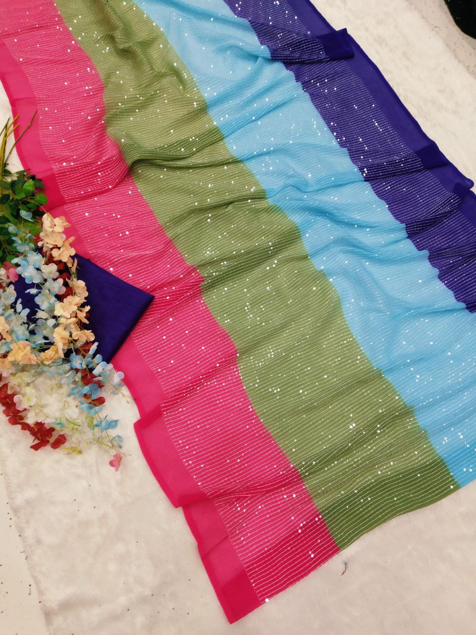 Cheerful Multi Color Saree