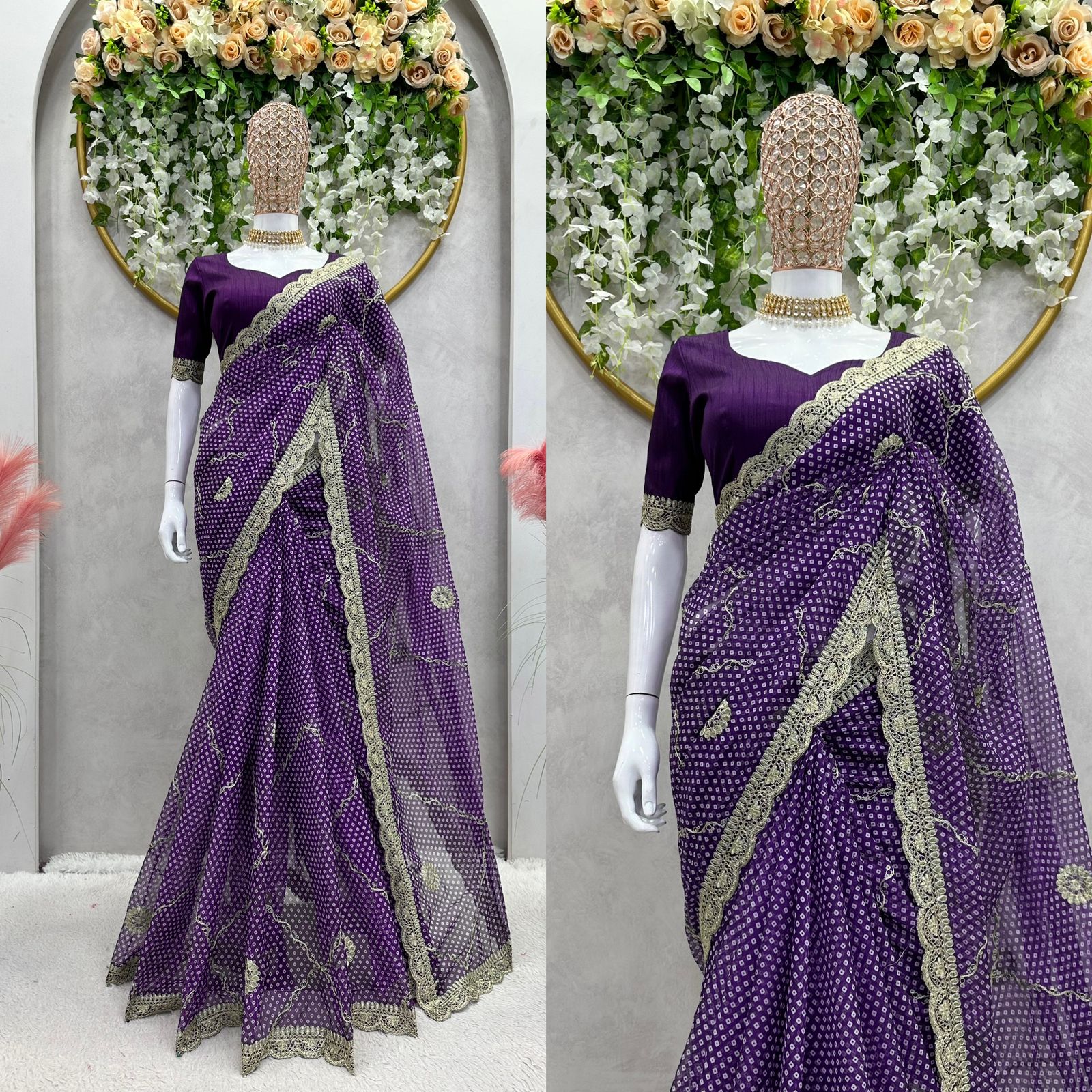 Ashen Divine Thread Saree